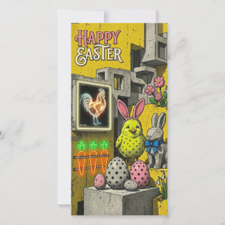 Fröhliche Ostern Retro-Karte Feiertagskarte