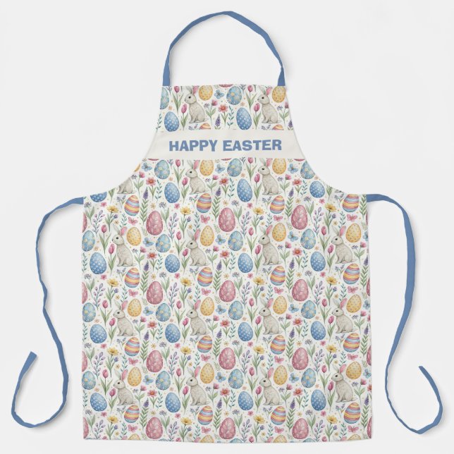 Fröhliche Ostern-Schürze mit bunter Eier-Muster Schürze (Vorderseite)