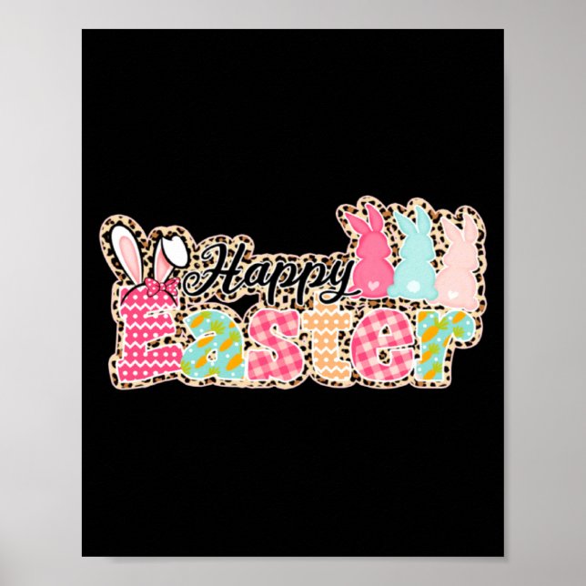 Fröhliche Ostern Sprüche Ei Hase  Poster (Vorne)