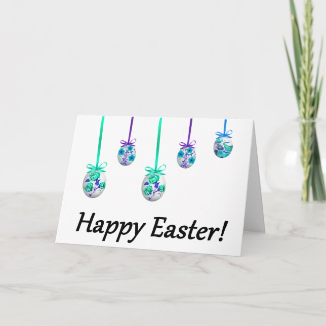 Fröhliche Ostern! (Ukrainisch-inspiriert) Karte (Vorderseite)