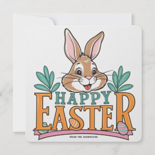 Fröhliche Ostern Vintage-Hase  Feiertagskarte