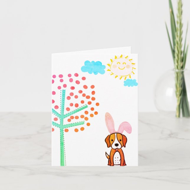 Fröhliche Ostern vom Ostern-Beagle Feiertagskarte (Vorderseite)