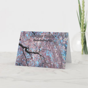 Fröhliche Ostern von beiden von uns rosa Feiertagskarte