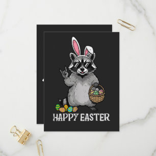 Fröhliche Ostern Waschbär Hase Einladungspostkarte