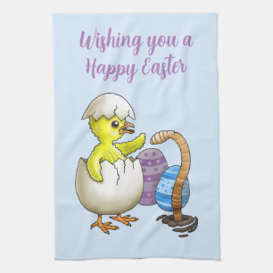 Fröhliche Ostern wünschen Geschirrtuch