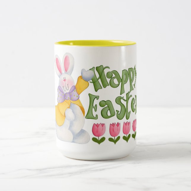 Fröhliche Ostern Zweifarbige Tasse (Mittel)