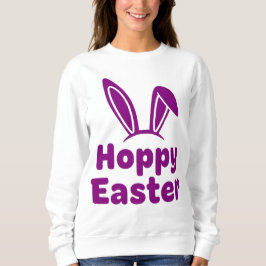 Fröhliche Osterohren | Minimalistisches lila Feier Sweatshirt