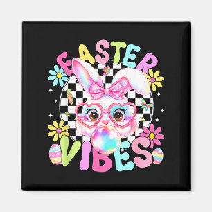 Fröhliche Ostervibes Süßer Hase Bubble Gum Fa Magnet
