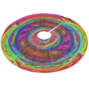 fröhliche Paint Fluid Acrylic Happy Gefärbte Kra Fleece Weihnachtsbaumdecke