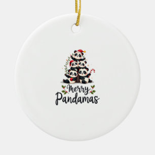 Fröhliche Pandamas Pun Panda Weihnachten (2) Keramik Ornament