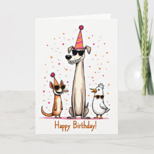Fröhliche Party-Tiere-Karte Karte
