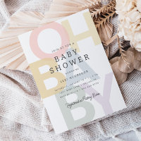 Fröhliche Pastel Oh Baby Neutral Baby Dusche