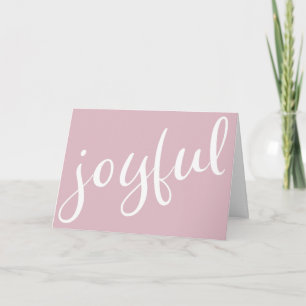 Fröhliche Pastellrosa Schrift Weihnachtskarte Feiertagskarte