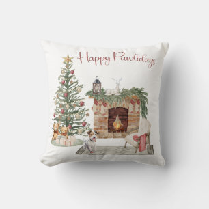 Fröhliche Pawlidays-Hunde-Design - Jack Russell Kissen