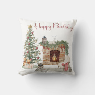 Fröhliche Pawlidays Hunde-Design - Lhasa Apso Kissen