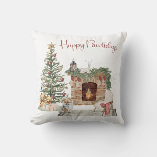 Fröhliche Pawlidays Hunde-Design - Pomeranian Kissen