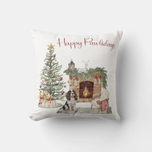 Fröhliche Pawlidays Hunde-Design - Springer Spanie Kissen