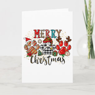 Fröhliche Pawlidays Hundepfoten Buffalo Kariert Le Karte