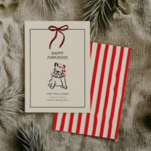 Fröhliche Pawlidays moderne Hunde-Familien-Weihnac Feiertagskarte