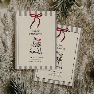 Fröhliche Pawlidays moderne Hunde-Familien-Weihnac Feiertagskarte
