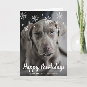 Fröhliche Pawlidays Süße Hund Foto Moderne Weihnac Feiertagskarte