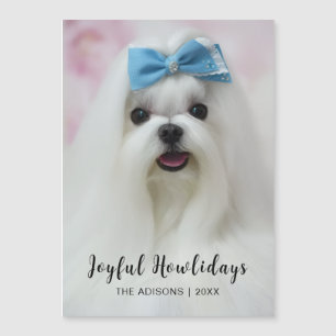 Fröhliche Pawlidays Süße Welpen-Hund-Weihnachtsges Magnetkarte