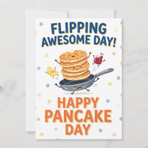 Fröhliche Pfannkuchentag-Grußkarte - Pfannkuchen w Feiertagskarte