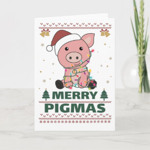 Fröhliche Pigmas Lustige Schweine Weihnachten Pun  Karte
