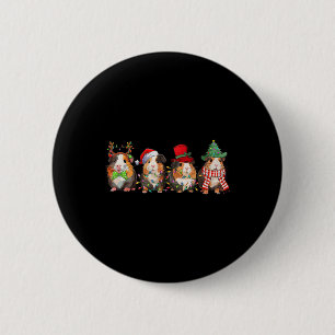 Fröhliche Pigmas lustiger Santa-Meerschweinchen-Tr Button