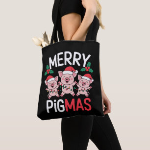 Fröhliche Pigmas Weihnachten Schwein Santa Hut Ste