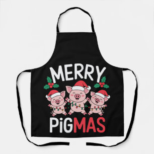 Fröhliche Pigmas Weihnachten Schwein Santa Hut Ste Schürze