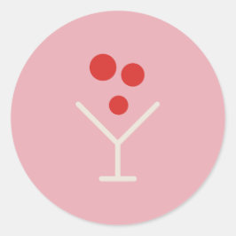 Fröhliche Pink Martini Feiertagssticker Runder Aufkleber