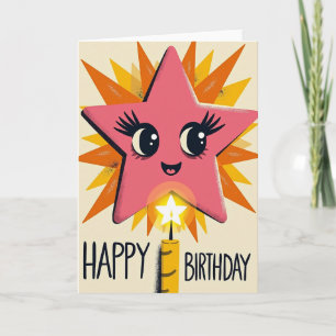 Fröhliche Pink-Star-Karte Karte