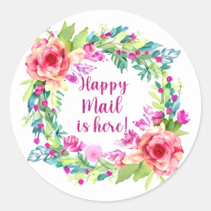 Fröhliche Post ist da Runde Floral Aufkleber