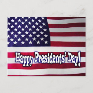 Fröhliche Präsidenten-Tag-Amerikanische-Flagge-Pos Postkarte