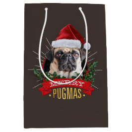 Fröhliche Pugmas Geschenk-Tasche Mittlere Geschenktüte