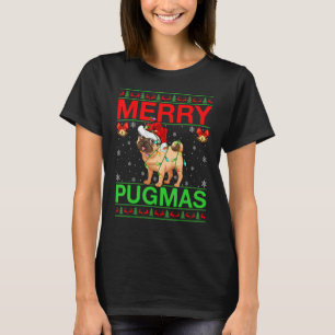 Fröhliche Pugmas Pug Hund Xmas Beleuchtung Santa P T-Shirt