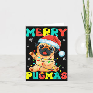 Fröhliche Pugmas Pug Weihnachten Santa Pug Xmas Li Karte