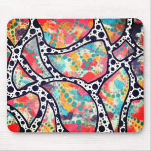 Fröhliche Punkte, Tupfen und verrückte Linien Mousepad