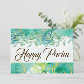 Fröhliche Purim-Karte Flach Grußkarte Wasserfarbe Karte