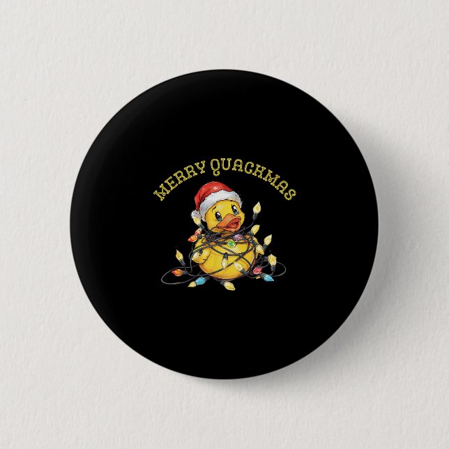 Fröhliche Quackmas Kreuzfahrt Gummiente Weihnachts Button (Vorderseite)