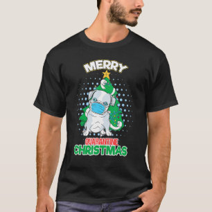 Fröhliche Quarantäne Französische Bulldogge Weihna T-Shirt