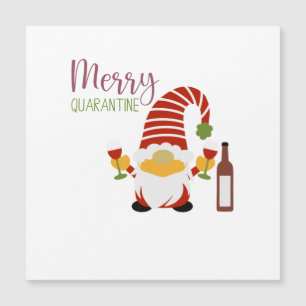 Fröhliche Quarantäne-Weihnachts-Gnom-Magnetkarte Magnetkarte