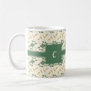 Fröhliche Regal Floral Ivory Monogram Kaffeetasse