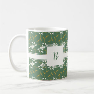 Fröhliche Regal Green Square Monogram Kaffeetasse