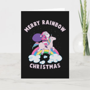 Fröhliche Regenbogen-Weihnachten Karte