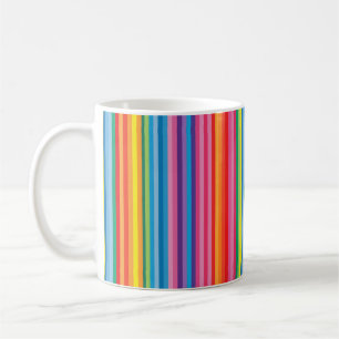 Fröhliche Regenbogenstreifen Kaffeetasse