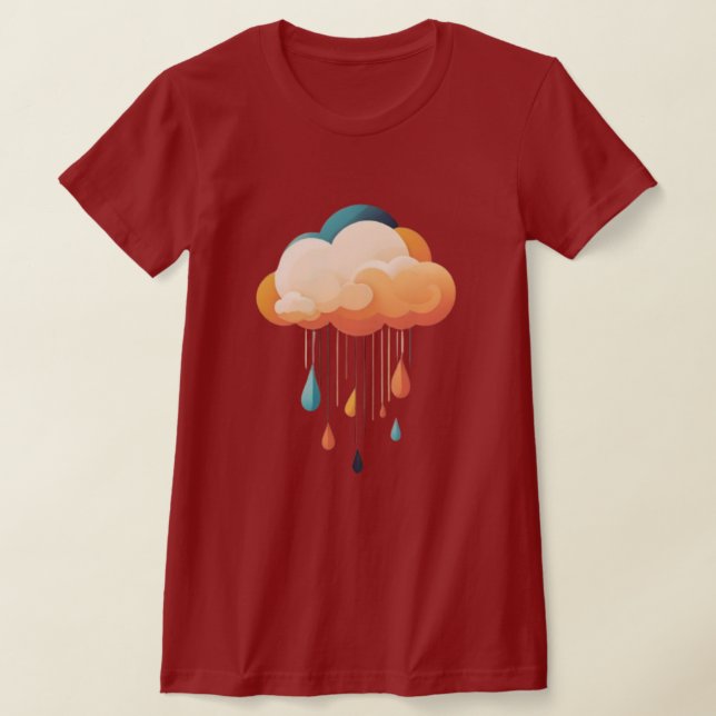 Fröhliche Regenwolke mit Raindrops T-Shirt (Ablage )
