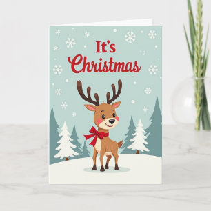 Fröhliche Reh-Weihnachtskarte Karte