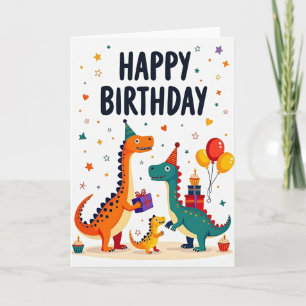 Fröhliche Reptilien-Illustrationskarte Karte